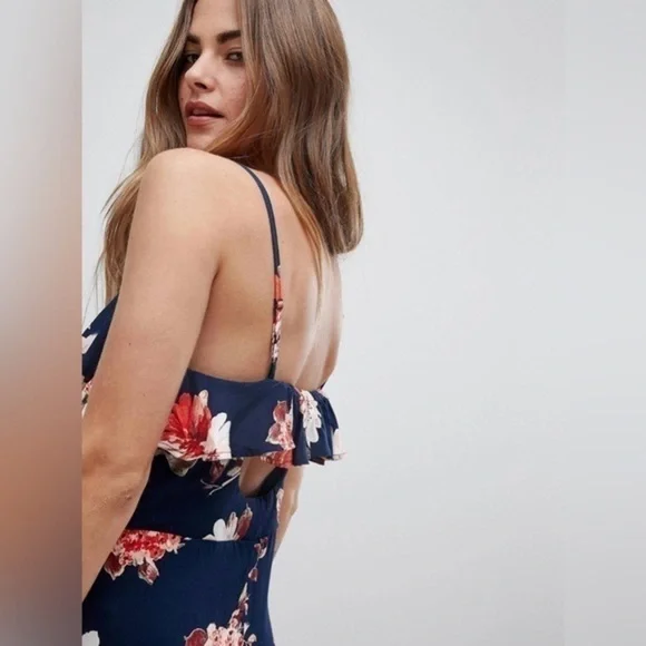 Band Of Gypsies Button Front Down Flounce Floral Maxi Dress ๐ - Picture 5 of 16